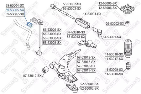 89-53005-SX STELLOX Втулка стабилизатора