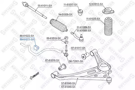 Фото 1 89-61023-SX STELLOX Втулка стабилизатора