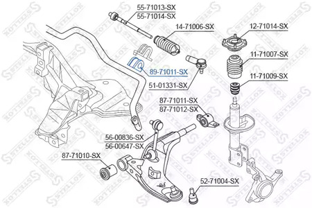 Фото 1 89-71011-SX STELLOX Втулка стабилизатора