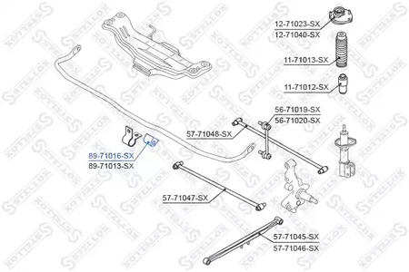 Фото 1 89-71016-SX STELLOX Опора, стабилизатор