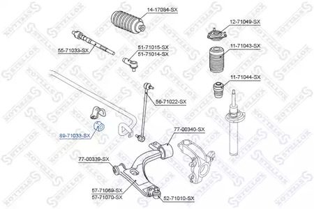 89-71033-SX STELLOX Втулка стабилизатора