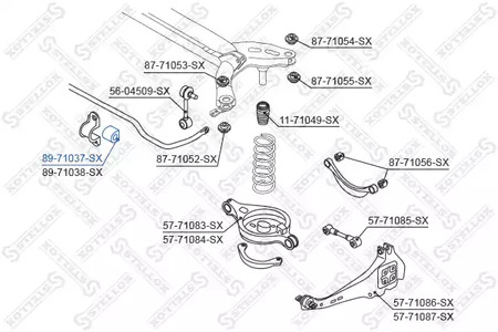 Фото 1 89-71037-SX STELLOX Втулка стабилизатора