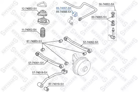 Фото 1 89-74007-SX STELLOX Втулка стабилизатора