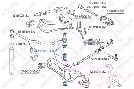 89-98110-SX STELLOX Втулка тяги стабилизатора