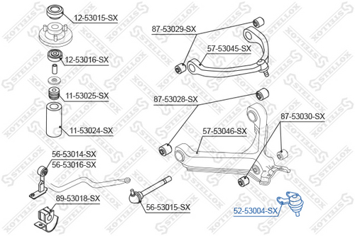 Опора шаровая STELLOX 52-53004-SX