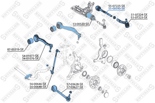 Тяга рулевая STELLOX 55-00090-SX