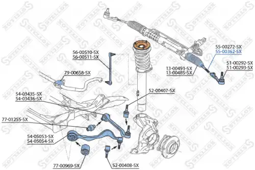 55-00362-SX STELLOX Рулевая тяга