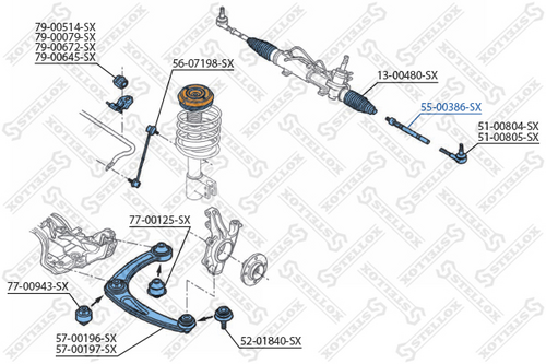 55-00386-SX STELLOX Рулевая тяга