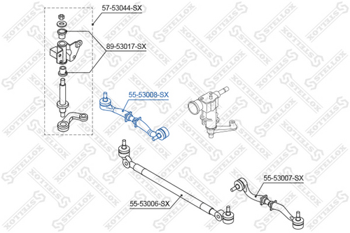 55-53008-SX STELLOX Продольная рулевая тяга