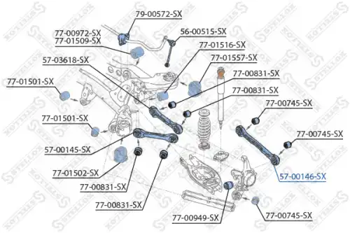 57-00146-SX STELLOX 57-00146-SX_рычаг задний верхний!\ BMW E81/E87 04>/E90/E91 05>