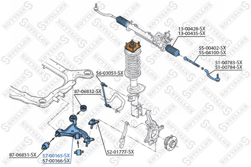 Рычаг независимой подвески колеса подвескы колеса STELLOX 57-00165-SX