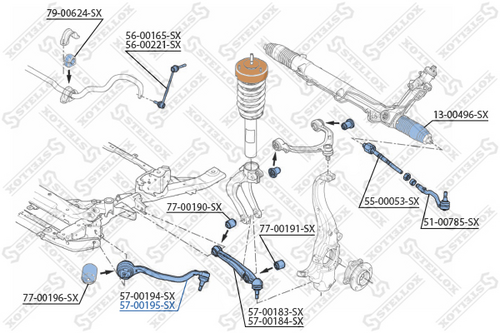 57-00195-SX STELLOX Рычаг подвески