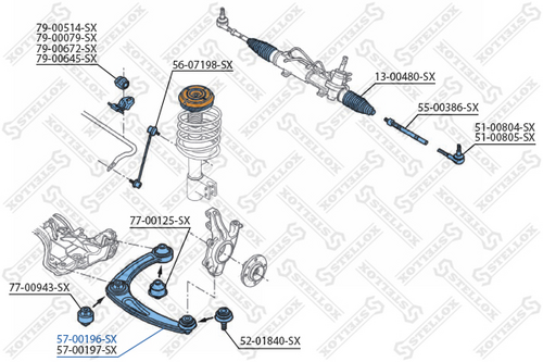 57-00196-SX STELLOX Рычаг подвески