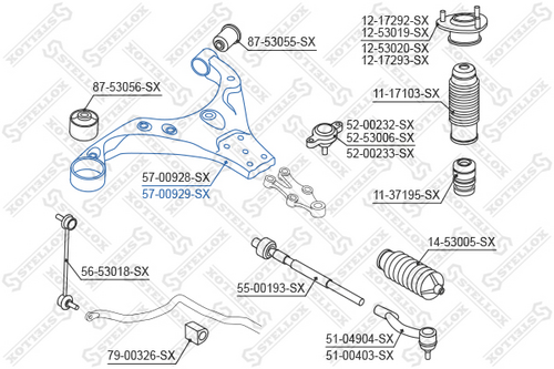 57-00929-SX STELLOX Рычаг подвески