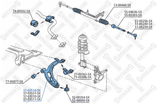 57-03510-SX STELLOX рычаг левый