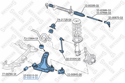 57-03514-SX STELLOX Рычаг подвески