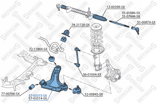 57-03515-SX STELLOX рычаг левый