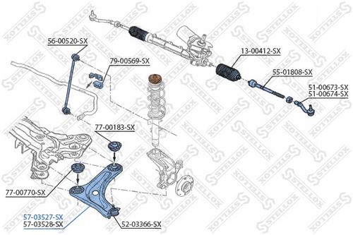 рычаг левый STELLOX 57-03527-SX