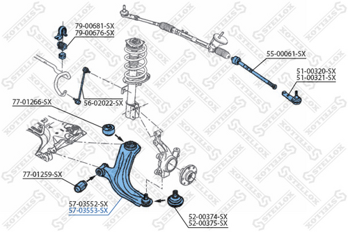 57-03553-SX STELLOX Рычаг подвески