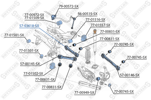 рычаг задней подвески STELLOX 57-03618-SX