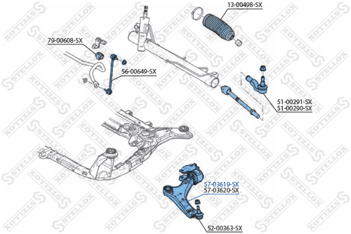 57-03619-SX STELLOX рычаг левый