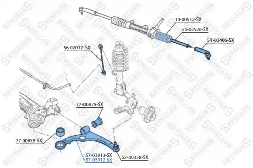 Рычаг подвески STELLOX 57-03912-SX