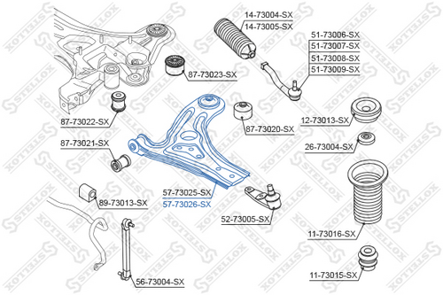 57-73026-SX STELLOX Рычаг подвески