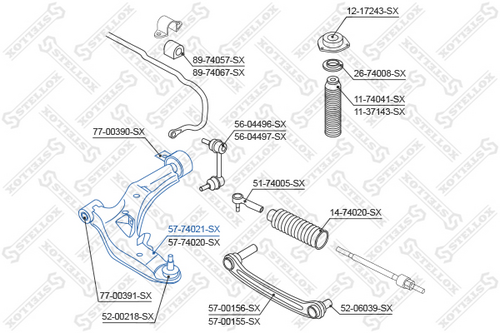 57-74021-SX STELLOX Рычаг подвески