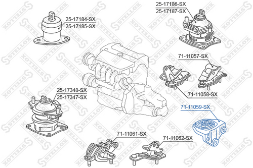 71-11059-SX STELLOX Опора КПП