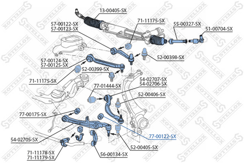 сайлентблок пер. нижн. рычага STELLOX 77-00122-SX