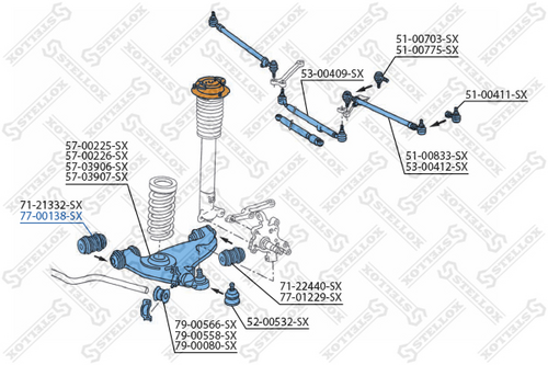 77-00138-SX STELLOX сайлентблок рычага