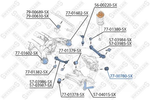 77-00780-SX STELLOX сайлентблок рычага плав.