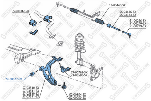 77-00877-SX STELLOX Сайлентблок рычага подвески