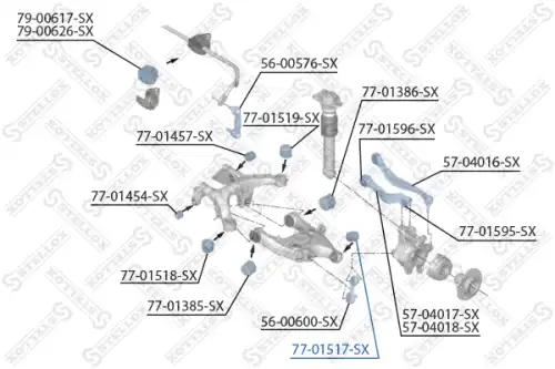 Сайлентблок рычага подвески STELLOX 77-01517-SX