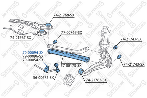 79-00094-SX STELLOX 79-00094-SX_втулка стабилизатора заднего! d15\ Opel Vectra 1.8/2.0/1.7TD/2.0DTi 95>