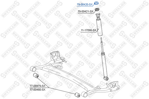 79-00420-SX_втулка амортизатора заднего!\Toyota YARIS 05>