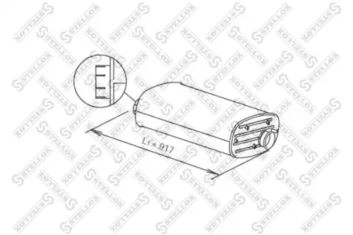 82-03104-sx резонатор(бочка) глушителя овальный l820mm STELLOX 82-03104-SX