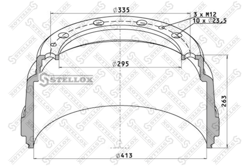 85-00017-SX STELLOX Тормозной барабан