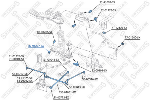 87-03207-SX STELLOX сайлентблок растяжки рычага