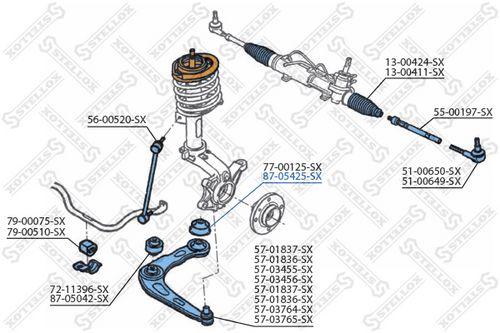 87-05425-SX STELLOX сайлентблок рычага зад.