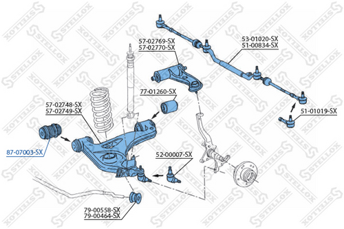 87-07003-SX STELLOX сайлентблок рычага пер.