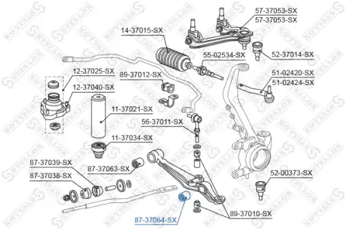 87-37064-SX STELLOX 87-37064-SX_сайлентблок нижн. рычага наружн.!\ Honda Prelude BB 91-01