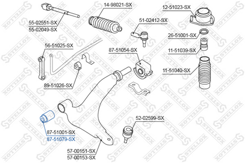 сайлентблок рычага пер. STELLOX 87-51079-SX