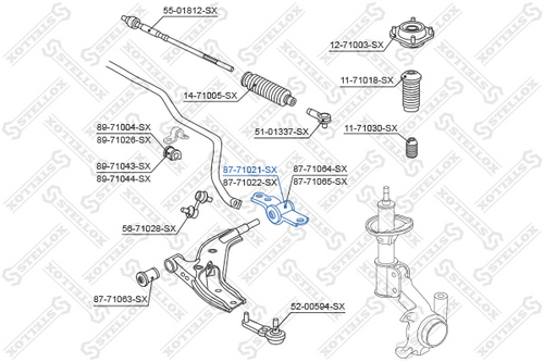 Подвеска рычага независимой подвески колеса STELLOX 87-71021-SX
