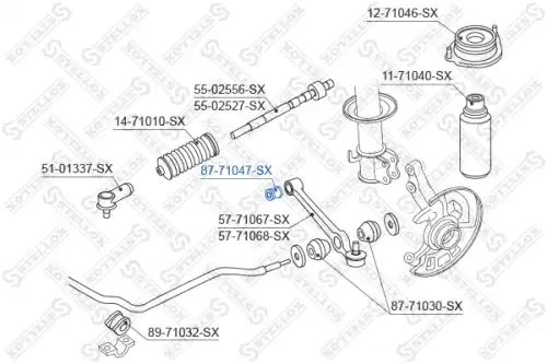 87-71047-sx сайлентблок рычага внутр. STELLOX 87-71047-SX