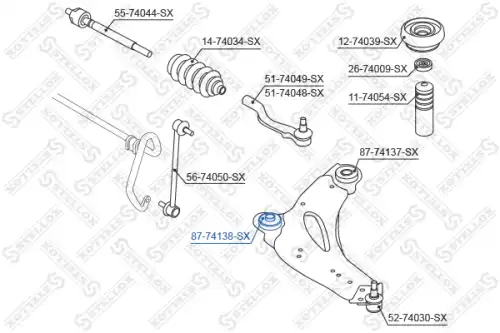 Сайлентблок рычага подвески STELLOX 87-74138-SX