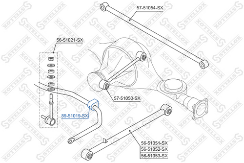 89-51019-SX STELLOX Втулка стабилизатора
