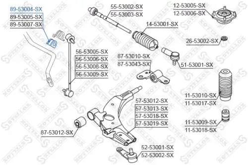 89-53004-SX STELLOX Втулка стабилизатора