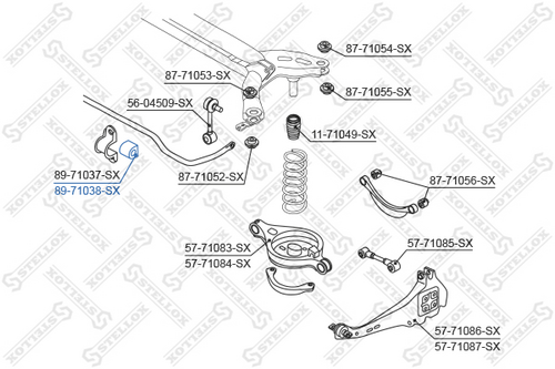 89-71038-SX STELLOX Втулка стабилизатора