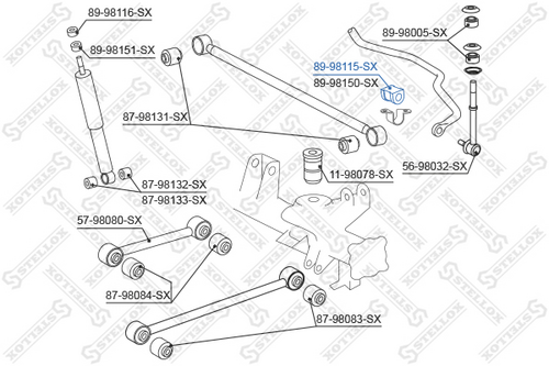89-98115-sx втулка стабилизатора заднего центральная STELLOX 89-98115-SX